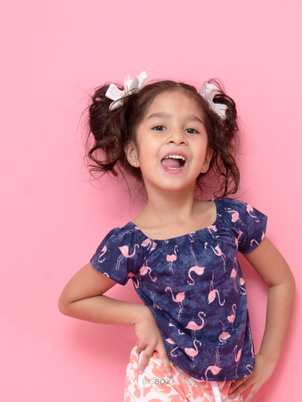 Happy kid girl in fashionable top philippines asian