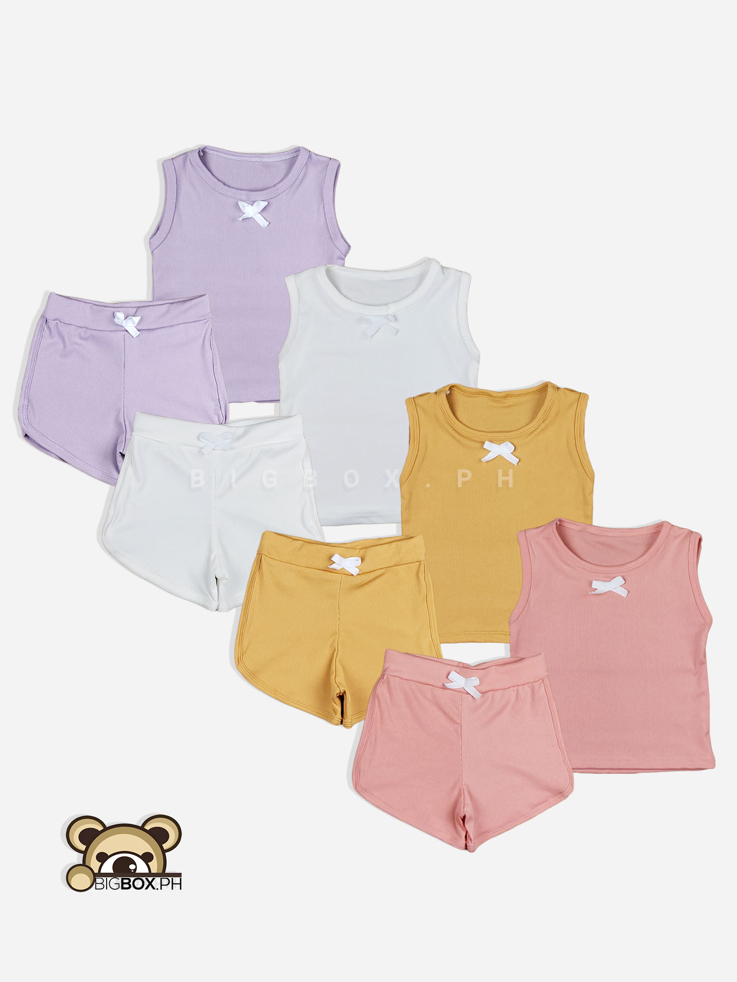 Ribbed Coords Tank Top and Shorts Set for Girls 1-12 Years Old – BigBox PH