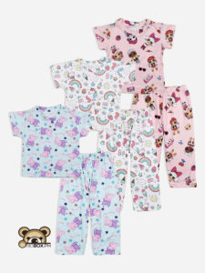 Everyday Kids Tshirt Pajama Set for Girls 1-10 Years Old