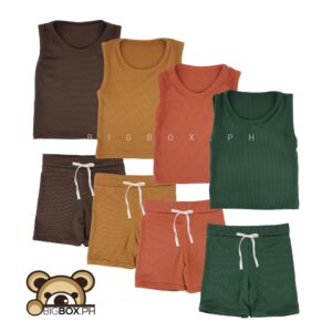 Ribbed Coords Tank Top and Shorts Set for Girls 0-10 Years Old