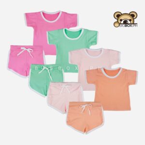 Kids Everyday Candy Tshirt and Shorts Set for Girls 1-12 Years Old