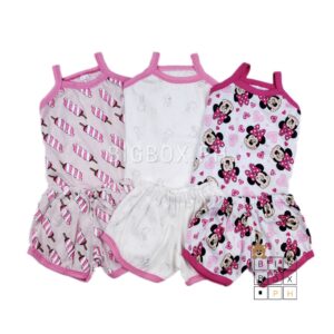 Kids Premium Basic Spaghetti Top and Shorts Terno for Girls 0-6 Years Old