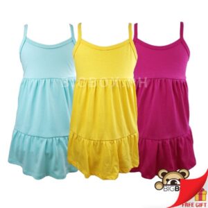 Kids Cotton Spaghetti Layer Dress for Girls 1-5 Years Old