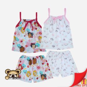 Ribbon Tie Blouse and Shorts Terno Set for Girls 3-5 Years Old