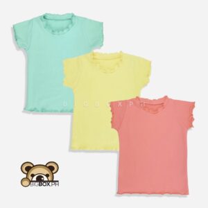Pure Cotton Lettuce Styled Tshirt for Girls 1-3 Years Old